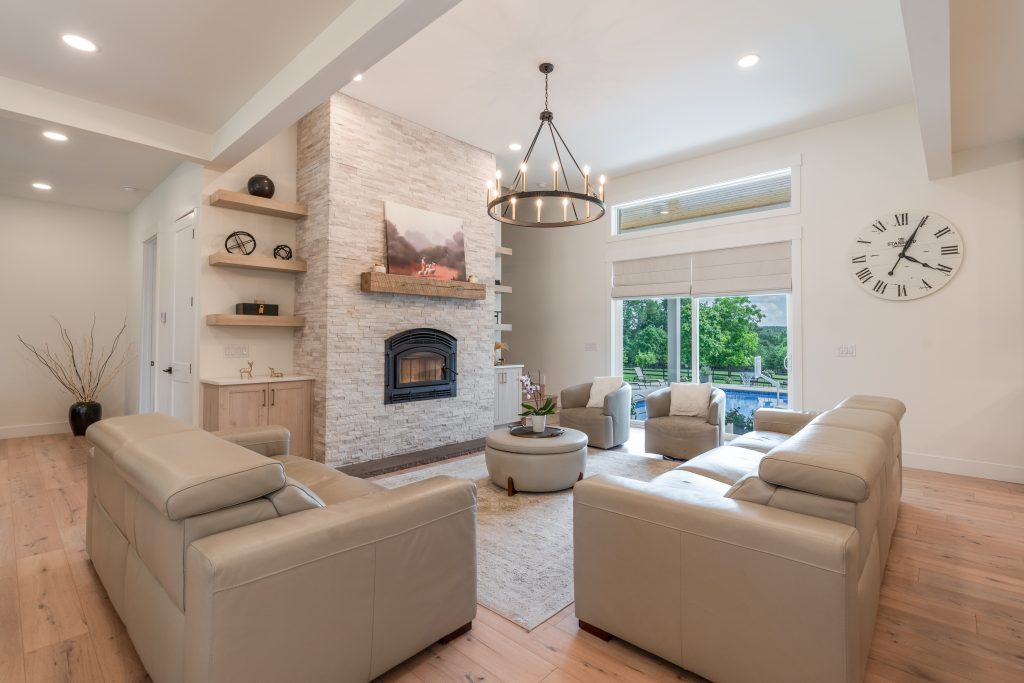 open living in custom home built by kamanski construction