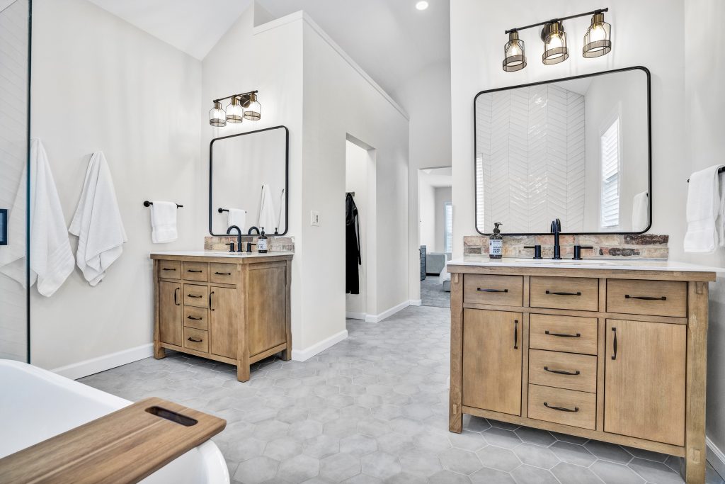 bathroom with beautiful vanity